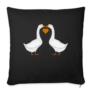 oie Cœur - Housse de coussin décorative 45 x 45 cm - noir - Devant