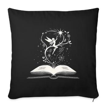 Magic of Words - Book Fairy - Sofa pillowcase 17,3'' x 17,3'' (45 x 45 cm) - black - Front