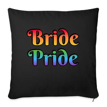 Mariage lesbien de la fierté de la mariée - Housse de coussin décorative 45 x 45 cm - noir - Devant