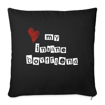 J’aime mon petit ami fou - Housse de coussin décorative 45 x 45 cm - noir - Devant