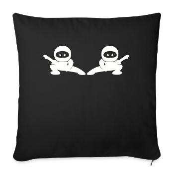 Bande dessinée Ninjas - Housse de coussin décorative 45 x 45 cm - noir - Devant