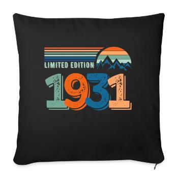 Limited edition 1931 - Sofa pillowcase 17,3'' x 17,3'' (45 x 45 cm) - black - Front