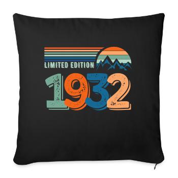 Limited edition 1932 - Sofa pillowcase 17,3'' x 17,3'' (45 x 45 cm) - black - Front