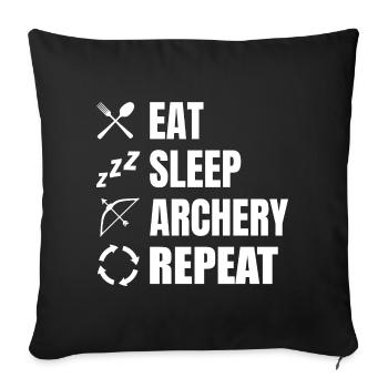 Eat Sleep Archery Repeat - Sofa pillowcase 17,3'' x 17,3'' (45 x 45 cm) - black - Front