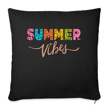 Summer vibes - Sofa pillowcase 17,3'' x 17,3'' (45 x 45 cm) - black - Front