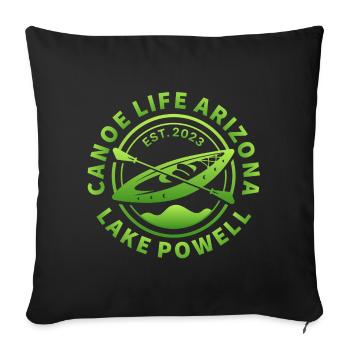Canoe Life Arizona Design vert fluo - Housse de coussin décorative 45 x 45 cm - noir - Devant