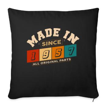 Made in 1957 Birthday 67 Years - Sofa pillowcase 17,3'' x 17,3'' (45 x 45 cm) - black - Front