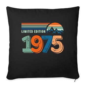 Limited edition 1975 - Sofa pillowcase 17,3'' x 17,3'' (45 x 45 cm) - black - Front