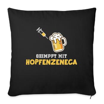 Vacciné avec la bière Hopfenzeneca Funny Vaccination - Housse de coussin décorative 45 x 45 cm - noir - Devant