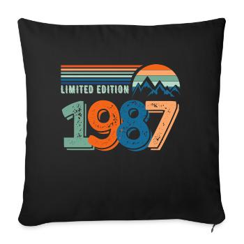 Limited edition 1987 - Sofa pillowcase 17,3'' x 17,3'' (45 x 45 cm) - black - Front