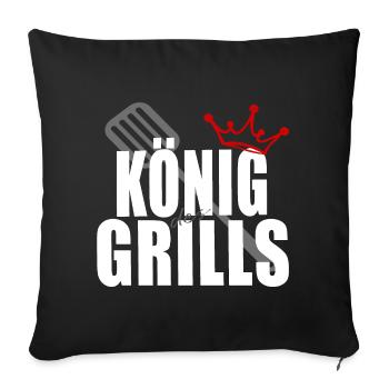 King of the Grill Crown Gill Cutlery - Sofa pillowcase 17,3'' x 17,3'' (45 x 45 cm) - black - Front