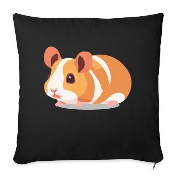 Guinea Pig Cute Brown White - Sofa pillowcase 17,3'' x 17,3'' (45 x 45 cm) - black - Front