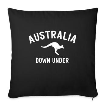 Australia - Down Under - Australien - Känguru - Sofakissenbezug 45 x 45 cm - Schwarz - Vorne
