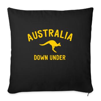 Australia - Down Under - Australia - Kangaroo - Sofa pillowcase 17,3'' x 17,3'' (45 x 45 cm) - black - Front