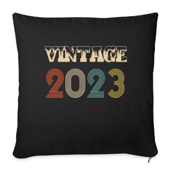 2023 Vintage Vintage Retro Birthday - Original - Sofa pillowcase 17,3'' x 17,3'' (45 x 45 cm) - black - Front