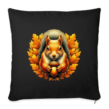 Squirrel - Sofa pillowcase 17,3'' x 17,3'' (45 x 45 cm) - black - Front