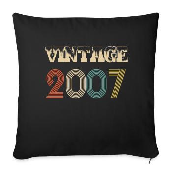 2007 Vintage Vintage Retro Birthday - Original - Sofa pillowcase 17,3'' x 17,3'' (45 x 45 cm) - black - Front