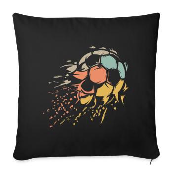 ballon de football rétro déchiqueté vintage couleurs icône - Housse de coussin décorative 45 x 45 cm - noir - Devant