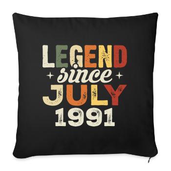 Cadeau d’anniversaire de juillet 1991 Anniversaire de juillet 1991 - Housse de coussin décorative 45 x 45 cm - noir - Devant