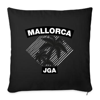 Mallorca – JGA unter Palmen - Sofakissenbezug 45 x 45 cm - Schwarz - Vorne