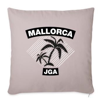Mallorca – JGA unter Palmen - Sofakissenbezug 45 x 45 cm - helles Taupe - Vorne