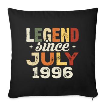 July 1996 Birthday Gift July 1996 Birthday - Sofa pillowcase 17,3'' x 17,3'' (45 x 45 cm) - black - Front