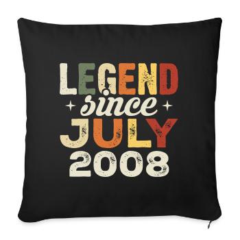 Juli 2008 Geburtstagsgeschenk Juli 2008 Geburtstag - Sofakissenbezug 45 x 45 cm - Schwarz - Vorne