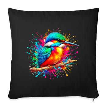 Martin-pêcheur - Housse de coussin décorative 45 x 45 cm - noir - Devant