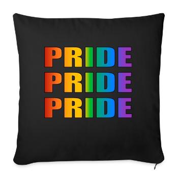 Pride Pride Pride LGBTQ gay pride rainbow - Sofa pillowcase 17,3'' x 17,3'' (45 x 45 cm) - black - Front