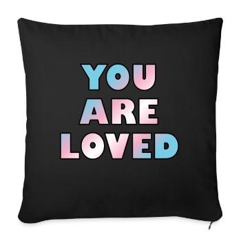 Trans youth are loved - Sofa pillowcase 17,3'' x 17,3'' (45 x 45 cm) - black - Front
