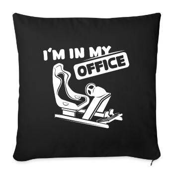 sim racing sayings SImulator gaming racer funny - Sofa pillowcase 17,3'' x 17,3'' (45 x 45 cm) - black - Front
