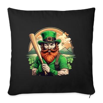 St. Patrick’s Day Shamrock Baseball - Housse de coussin décorative 45 x 45 cm - noir - Devant