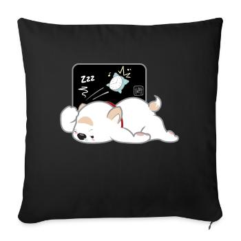 Hund koreanisch - japanischer Stil 04 - Sofakissenbezug 45 x 45 cm - Schwarz - Vorne