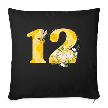 12th Birthday Bee - Sofa pillowcase 17,3'' x 17,3'' (45 x 45 cm) - black - Front