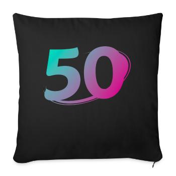 Numéro 50 multicolore - Housse de coussin décorative 45 x 45 cm - noir - Devant