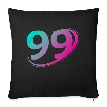 Number 99 multicolor - Sofa pillowcase 17,3'' x 17,3'' (45 x 45 cm) - black - Front