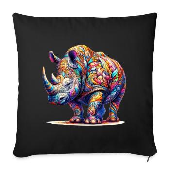 Rhinoceros - Sofa pillowcase 17,3'' x 17,3'' (45 x 45 cm) - black - Front