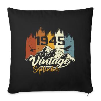 Des légendes sont nées en septembre 1945 Millésime 1945 - Housse de coussin décorative 45 x 45 cm - noir - Devant
