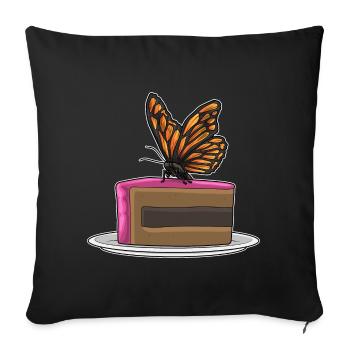Gâteau Papillon - Housse de coussin décorative 45 x 45 cm - noir - Devant