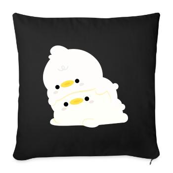 Couple de canards - Housse de coussin décorative 45 x 45 cm - noir - Devant