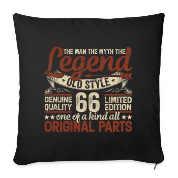 66 ans, Légendes 1958 Millésime 1958 Jubilé - Housse de coussin décorative 45 x 45 cm - noir - Devant