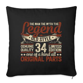 34 Jahre alt, Legenden 1990 Jahrgang 1990 Jubiläum - Sofakissenbezug 45 x 45 cm - Schwarz - Vorne