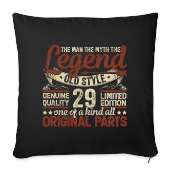 29 years old, Legends 1995 Vintage 1995 Anniversary - Sofa pillowcase 17,3'' x 17,3'' (45 x 45 cm) - black - Front