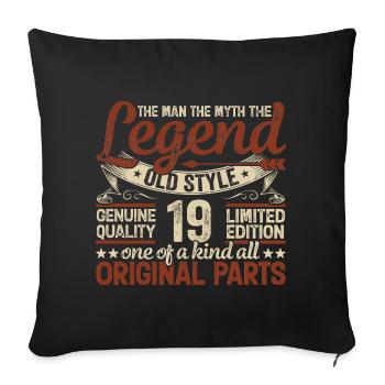 19 ans, Légendes 2005 Millésime 2005 Anniversaire - Housse de coussin décorative 45 x 45 cm - noir - Devant