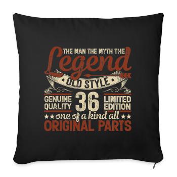 36 Years Old, Legends 1988 Vintage 1988 Anniversary - Sofa pillowcase 17,3'' x 17,3'' (45 x 45 cm) - black - Front