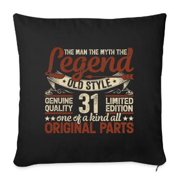 31 years old, Legends 1993 Vintage 1993 Anniversary - Sofa pillowcase 17,3'' x 17,3'' (45 x 45 cm) - black - Front