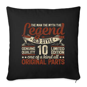 10 ans, Légendes 2014 Millésime 2014 Anniversaire - Housse de coussin décorative 45 x 45 cm - noir - Devant