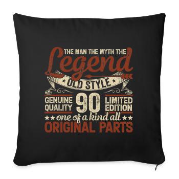 90 Years Old, Legends 1934 Vintage 1934 Anniversary - Sofa pillowcase 17,3'' x 17,3'' (45 x 45 cm) - black - Front