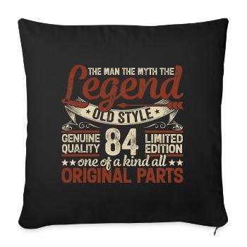 84 years old, legends 1940 vintage 1940 anniversary - Sofa pillowcase 17,3'' x 17,3'' (45 x 45 cm) - black - Front