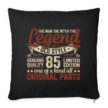 85 years old, legends 1939 vintage 1939 anniversary - Sofa pillowcase 17,3'' x 17,3'' (45 x 45 cm) - black - Front